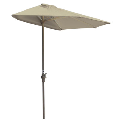 OFF-THE-WALL BRELLA Sunbrella Half Umbrella, 9'-Width, Teak Canopy