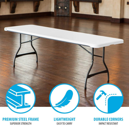 Lifetime 8 ft. Commercial Nesting Rectangle Folding Table for Indoor/Outdoor Use