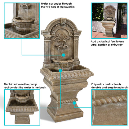 Sunnydaze Ornate Lavello Polyresin Outdoor Wall Water Fountain