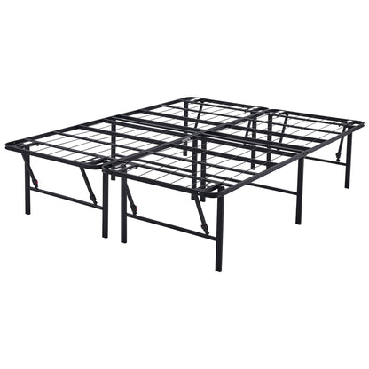 Mainstays 18" High Profile Foldable Steel Queen Platform Bed Frame, Black