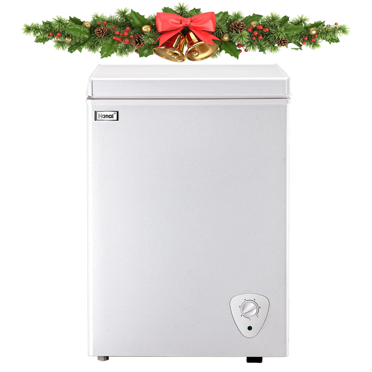 3.5 Cubic Chest Freezer, Compact Deep Freezer with Top Open Door and Removable Storage Basket, 7 Gears Temperature Control, Energy Saving, for Office Dorm or Apartment