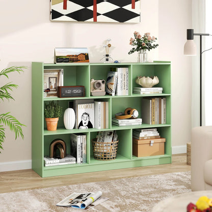Costway 3-tier Open Bookcase 8-Cube Floor Standing Storage Shelves Display Cabinet White