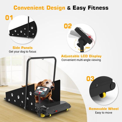 Hapycity Dog Treadmill, Indoor Pet Fitness Machine for Small & Medium Dogs, 265LB Capacity, LCD Display & Remote