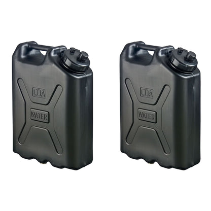 Scepter 2 Pack Heavy Duty Military Style Water Container, 5 Gallon,  Black