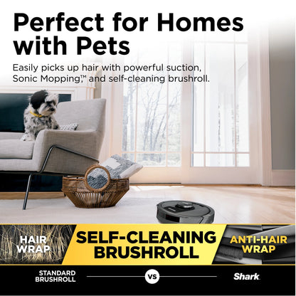 Shark Matrix Robot Vacuum & Mop, Auto Empty, Carpets and Hard Floors, 30-Day Capacity Base, Precision Home Mapping, Pet-Friendly, Wi-Fi, RV2400WS