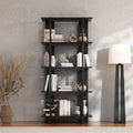 Christopher Knight Home 4-Tier Open Bookcase, 70.2" Solid Acacia Wood Modern Display Bookshelf, Ebonized Finish