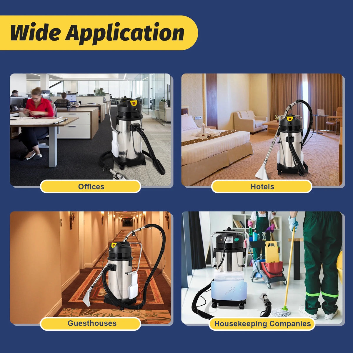60L Commercial Carpet Cleaner Extractor 3 in 1 Cleaning Machine Vacuum Cleaner