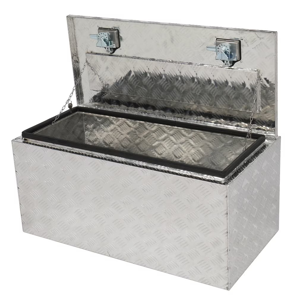 GZXS 36" Aluminum Storage Box Truck Underbody Toolbox Trailer RV Tool Heavy Duty Aluminum Tool RV ATV Trailer Storage Boxes W/Locks Keys Silver (36" x 18" x 17")