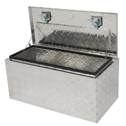 GZXS 36" Aluminum Storage Box Truck Underbody Toolbox Trailer RV Tool Heavy Duty Aluminum Tool RV ATV Trailer Storage Boxes W/Locks Keys Silver (36" x 18" x 17")