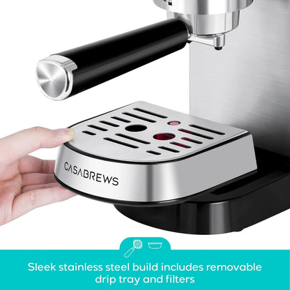 CASABREWS CM5418 20-Bar Espresso Machine and Coffee Maker, Silver