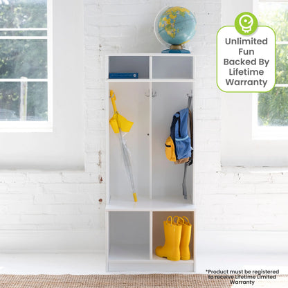 Little Partners Locker Cabinet Cubby Organizer, Learn 'N Store Wooden Classroom Cubbies Compartment Lockers for Storage of Toddlers and Kids Coats, Equipment, Backpacks - Espresso
