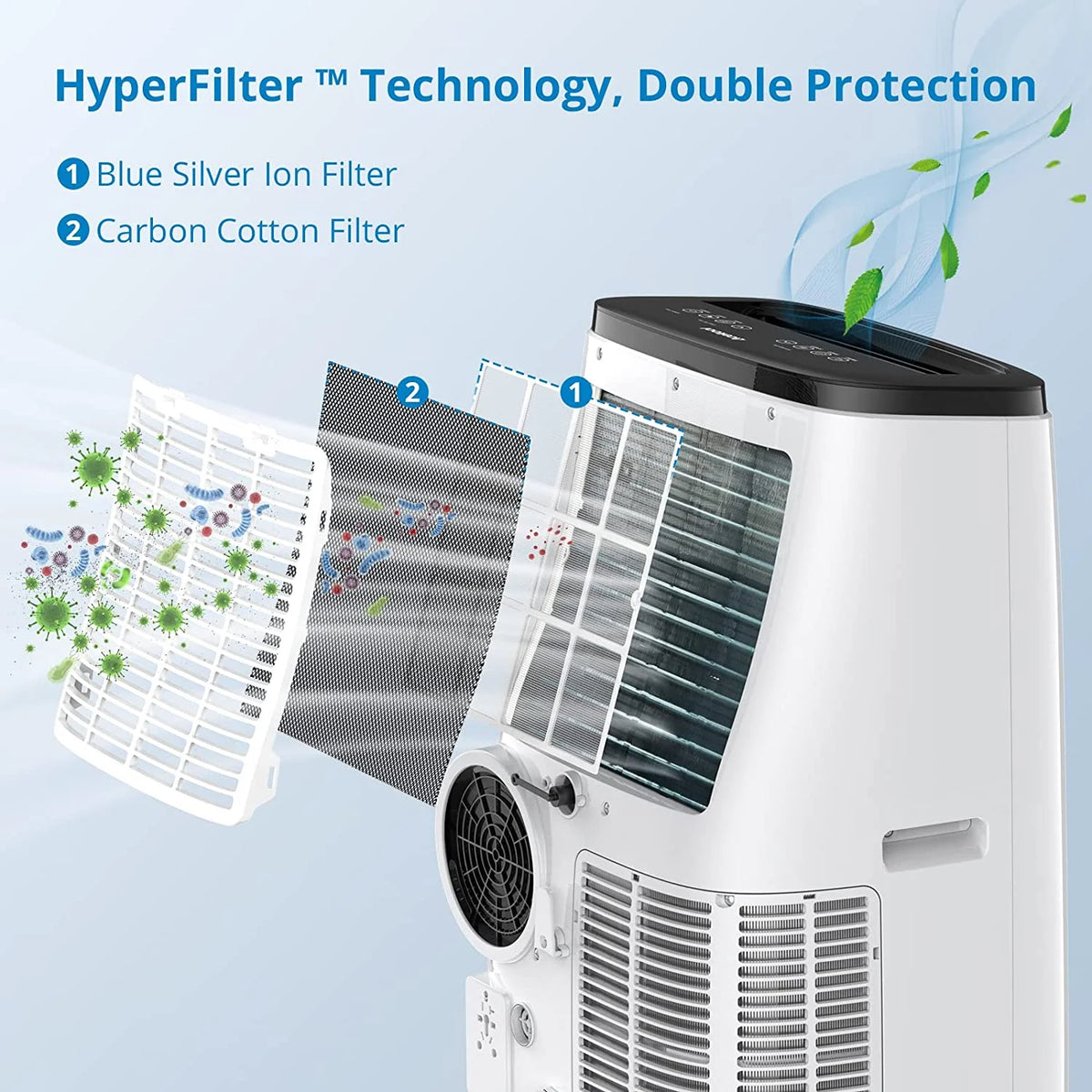 BLACK+DECKER BPP10WTB 14,000-BTU 3-Speed 1,250-Watt Portable Air Conditioner with Remote