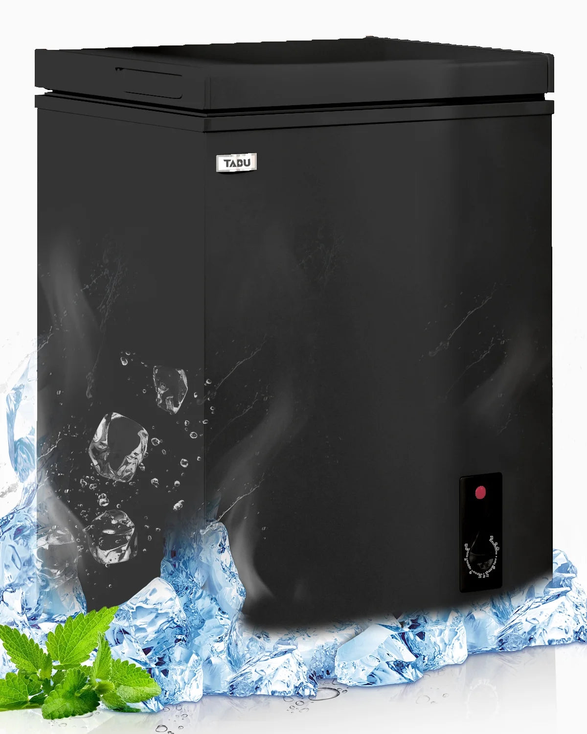 TABU Chest Freezer,3.5 Cu ft Deep Freezer,Garage Ready,Top Open Door,Black
