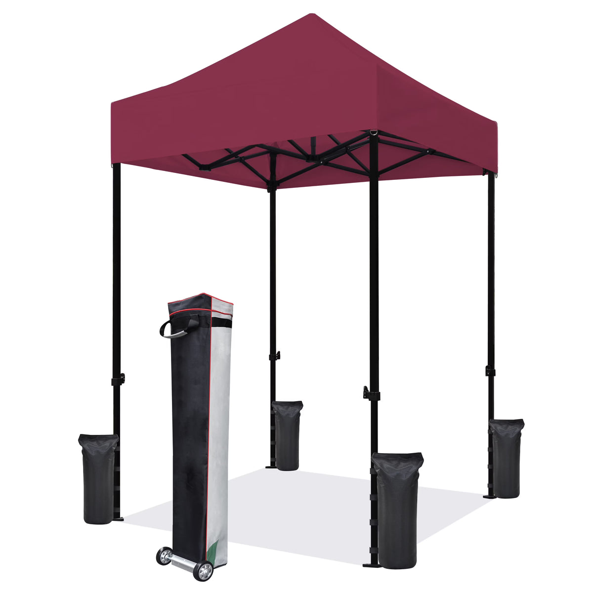 Eurmax 5x5 Pop up Canopy Outdoor Heavy Duty Tent,Ruby