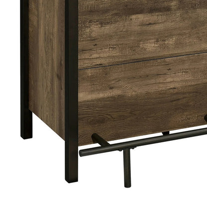 71 Inch Rectangular Home Bar Serving Unit Storage Shelves 2 Tiers Brown