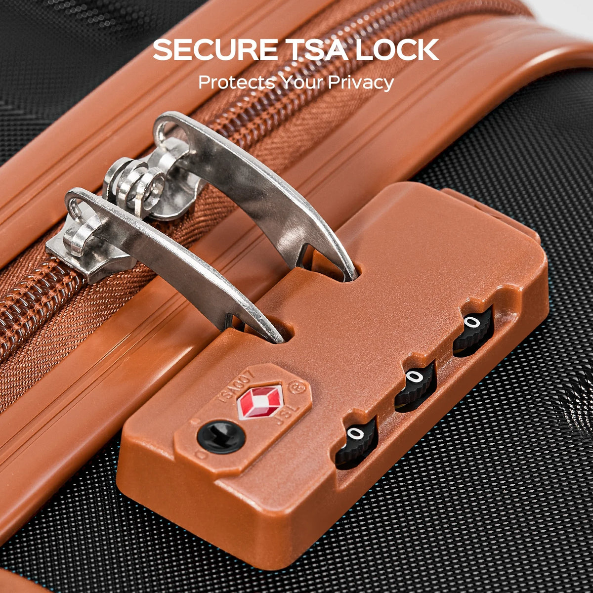3 Piece Luggage Sets Hard Shell Suitcase Set with Spinner Wheels for Travel Trips Business 20" 24" 28", Rose Gold
