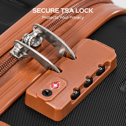 3 Piece Luggage Sets Hard Shell Suitcase Set with Spinner Wheels for Travel Trips Business 20" 24" 28", Rose Gold