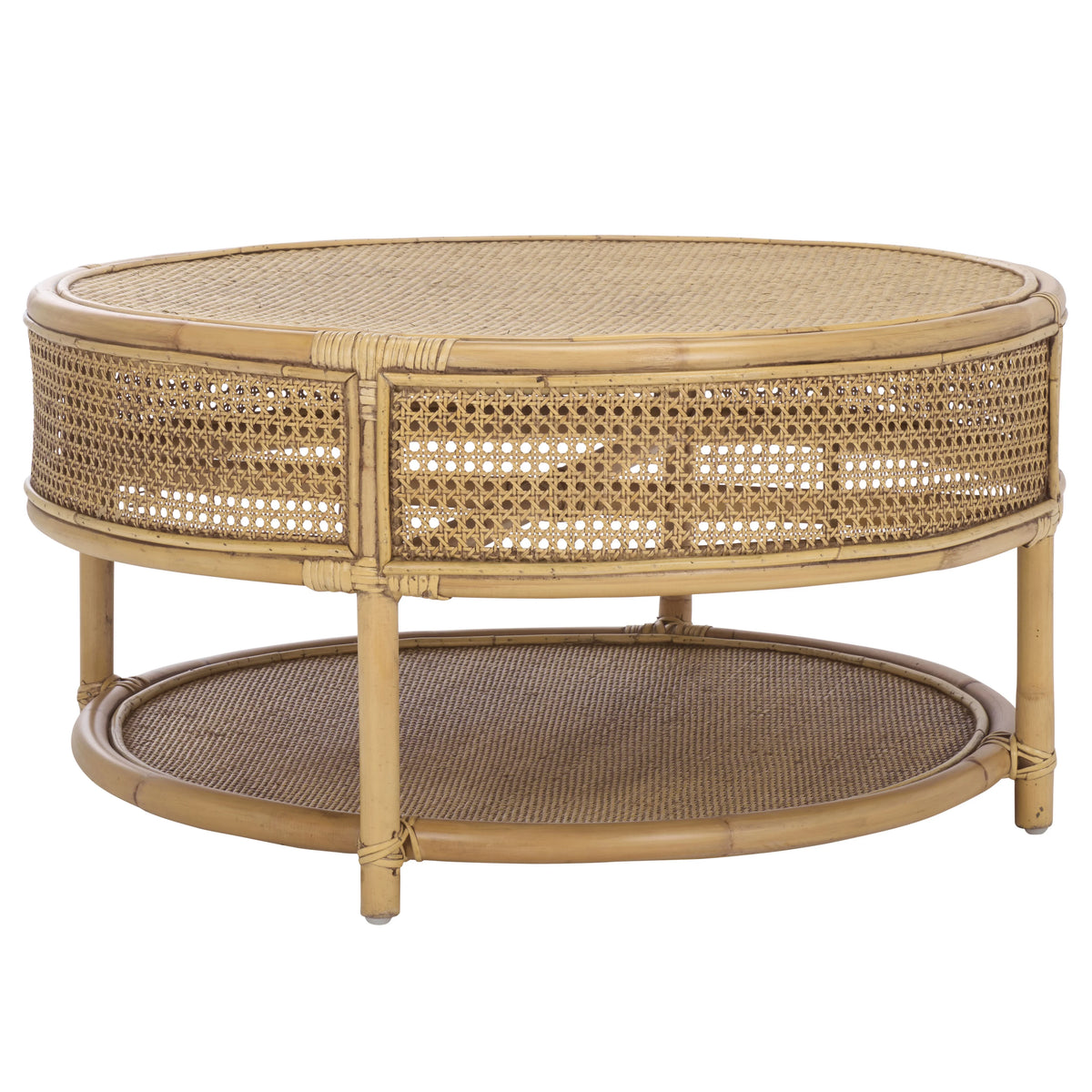 SAFAVIEH Modern Round Rattan Coffee Table, Natural