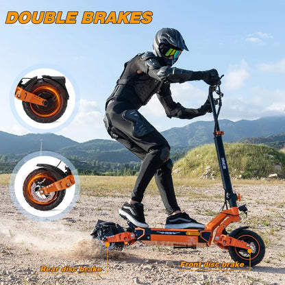 Electric Scooter for Adults, Max 70miles Range, 1000W Motor, 48V 27Ah Battery, 10" Anti-Flat Tires, Dual Shocks, APP Control&NFC - RCB D7PRO