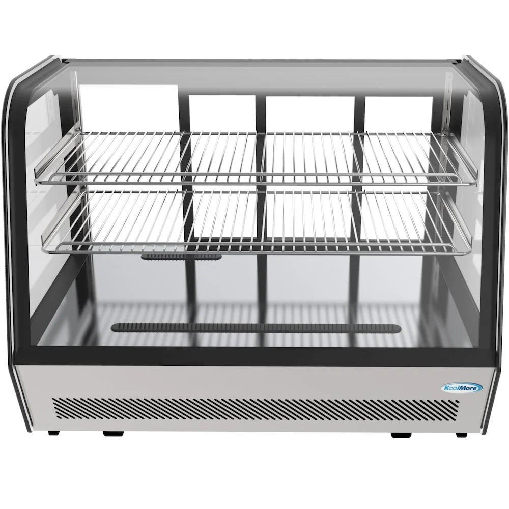 KoolMore - CDC-5C-BK 35" NSF Commercial Countertop Refrigerator Display Case Merchandiser with LED Lighting - 5.6 cu. ft, Black and Stainless Steel (858154008317)