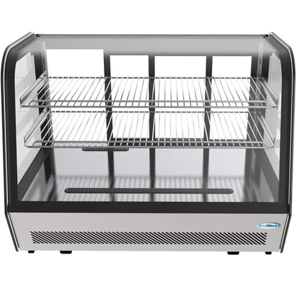 KoolMore - CDC-5C-BK 35" NSF Commercial Countertop Refrigerator Display Case Merchandiser with LED Lighting - 5.6 cu. ft, Black and Stainless Steel (858154008317)