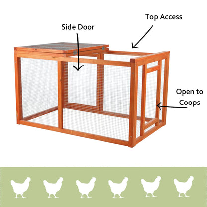 TRIXIE Weatherproof Outdoor Wooden Chicken Coop with 2 Nesting Boxes & Run, Brown