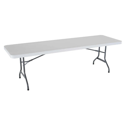 Lifetime Combo Set of (4) 8-Foot Rectangle Folding Tables & (32) Chairs, Indoor/Outdoor Use, White (80147)