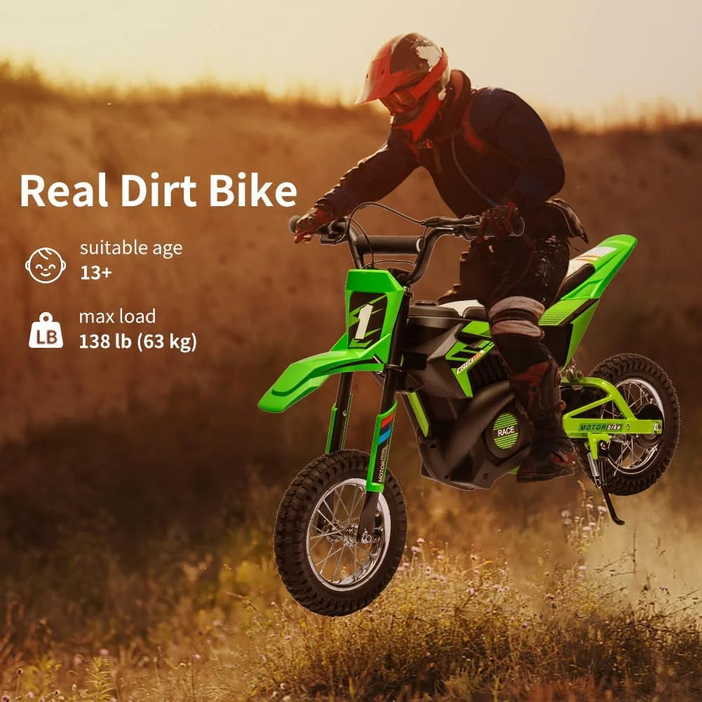 Nasitip Electric 350W Dirt Bike for Kids 8-16 year - Black