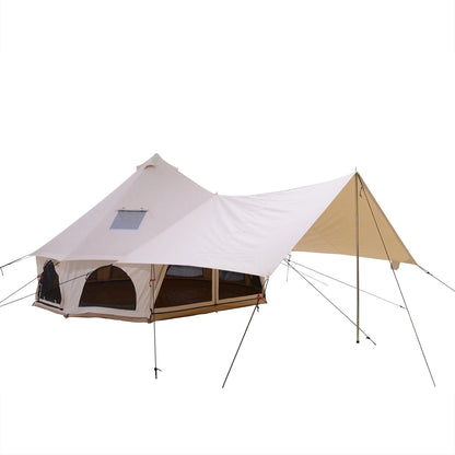 White Duck Outdoors Regatta Awning - Desert Red - 10' for Bell Tent - Complete Canopy with Poles for All Season Camping and Glamping