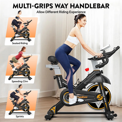 LNOW Commercial Built-in Bluetooth Fan Exercise Bike, Adjustable Air Resistance with Dual-Action Handlebars, Heavy Duty Indoor Cycling Bike for Home Gym Traininning, 350lbs Arm/Leg Cardio Workout