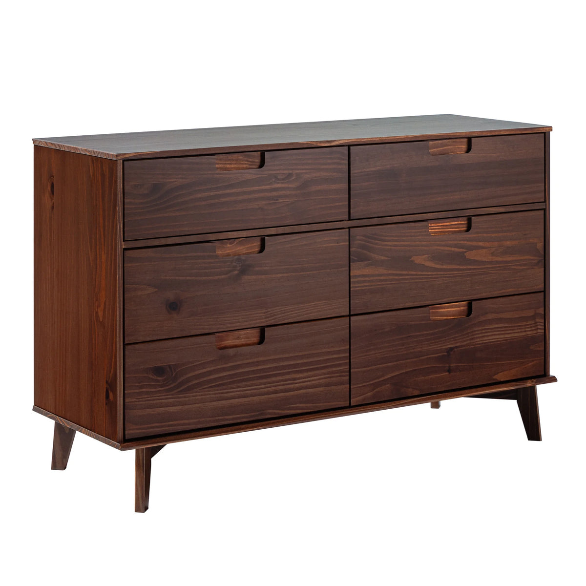 Walker Edison Sonoma 6-Drawer Solid Wood Caramel Dresser