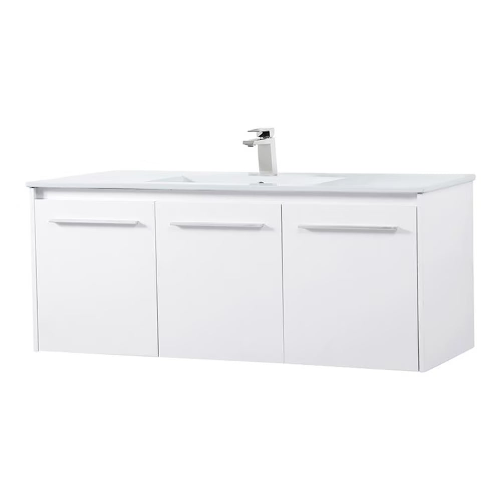 Elegant Kitchen and Bath 48 Inch  Single Bathroom Floating Vanity In Concrete Grey
