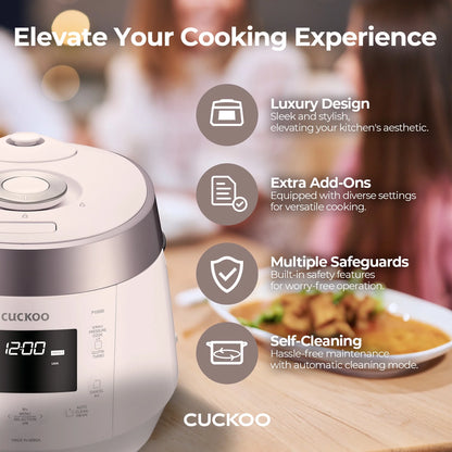 Cuckoo CRP-P1009SW 10-Cup (Uncooked) Heating Pressure Rice Cooker & Warmer with Nonstick Inner Pot