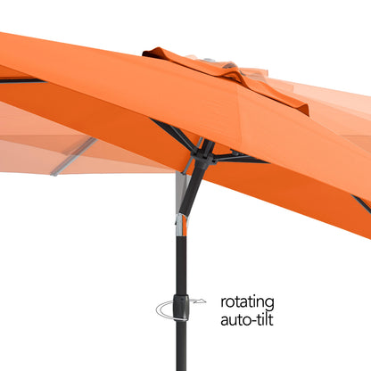 CorLiving 10 Foot Wind Resistant Patio Umbrella, Outdoor Parasol with Crank Tilt, Round Market Umbrella for Patio, Umbrella with Crank, Tilt Umbrella, Outdoor Umbrella, Turquoise