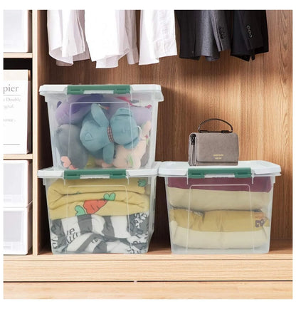 Clear Storage Bins 6-Pack, 35 Qt Plastic Storage Containers with Lids - Large Plastic Bins for Home Organization, Garage, Moving & Industrial Use - Moisture Proof, Dustproof with Latches