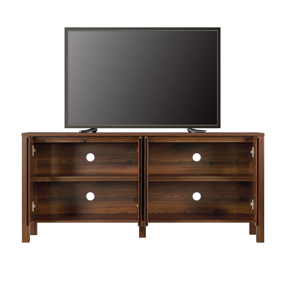 Mainstays 4-Door TV Console for TV��s up to 65��, Canyon Walnut Finish