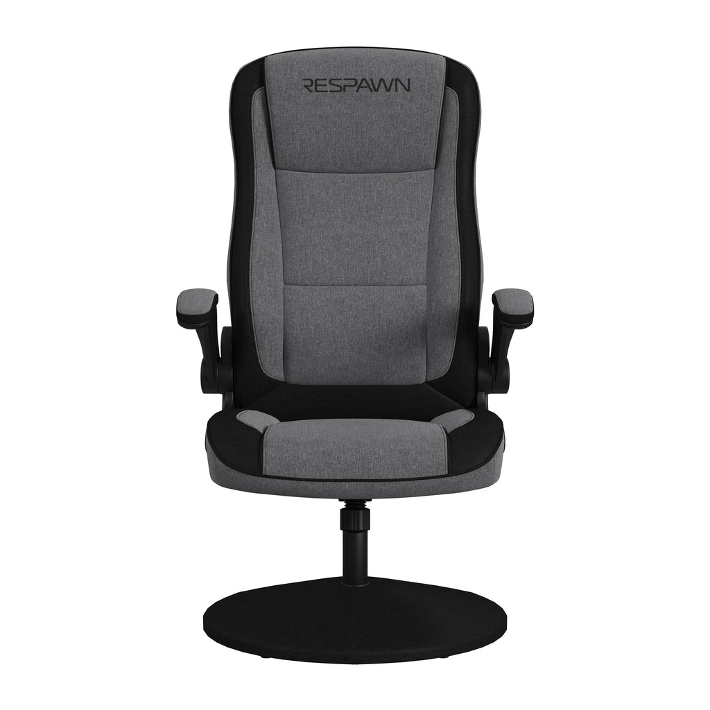 RESPAWN 800 Swivel Rocker Gaming Chair - Ergonomic Floor Gaming Seat with Lumbar Support, Flip Up Armrest, High Back, Pedestal Base, Comfortable No Wheels Console Video Game Rocker Chair - Red