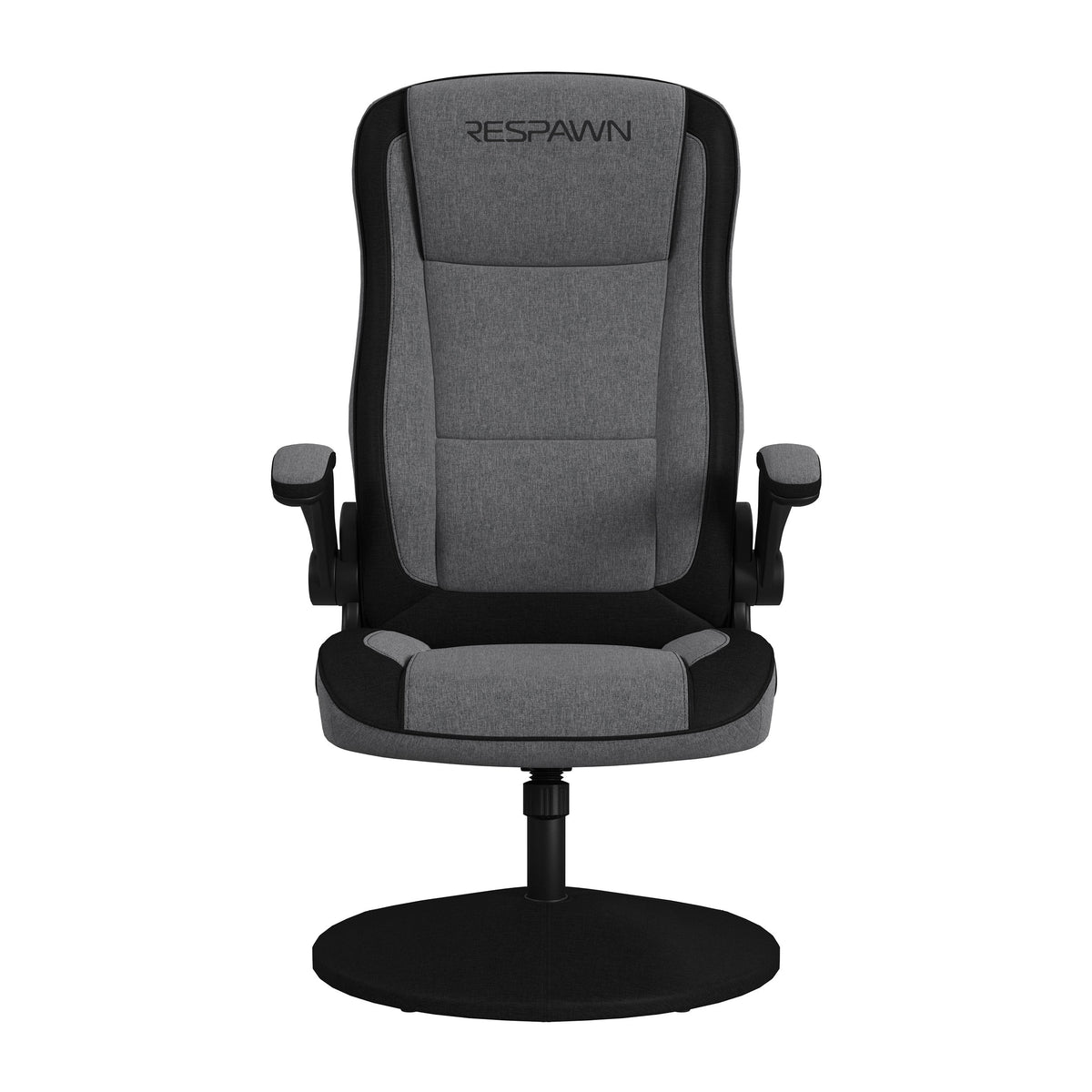 RESPAWN 800 Swivel Rocker Gaming Chair - Ergonomic Floor Gaming Seat with Lumbar Support, Flip Up Armrest, High Back, Pedestal Base, Comfortable No Wheels Console Video Game Rocker Chair - Red