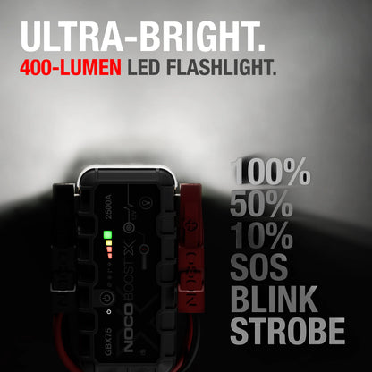 NOCO Boost X GBX75: 2500A 12V UltraSafe Portable Lithium Jump Starter