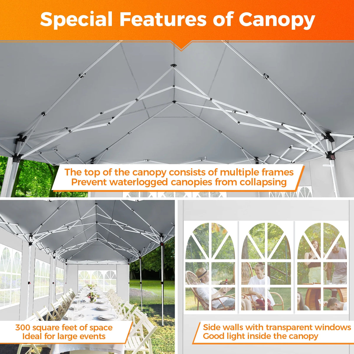 SANOPY 10'x10' EZ Pop Up Canopy Tent Outdoor Party Instant Shelter Portable Folding Beach Canopy with 4 Sandbag & Carrying Bag, Black