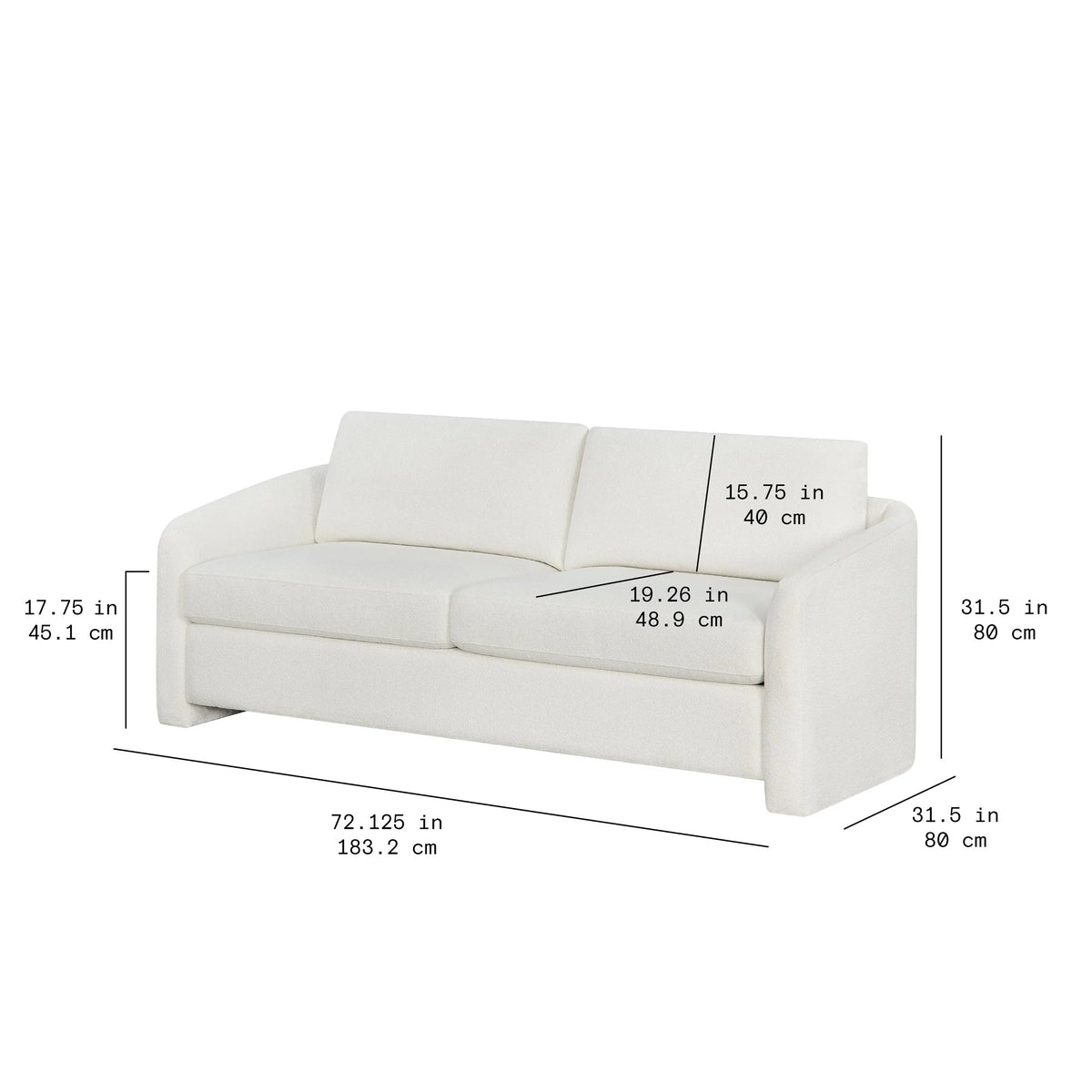 Beautiful Drew 72.2" Sofa by Drew Barrymore for Adults, Striped Linen