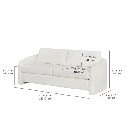 Beautiful Drew 72.2" Sofa by Drew Barrymore for Adults, Striped Linen