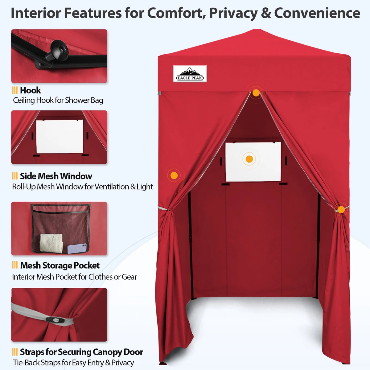 EAGLE PEAK Flex Ultra Compact 4 ft x 4 ft Pop-up Changing Room Canopy, Portable Privacy Cabana