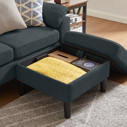 Pingliang Home Sectional Sofa Couch with Storage Ottoman,Modern 3 Seat L Shaped Sofa Couch for Living Room Apartment Studio Office