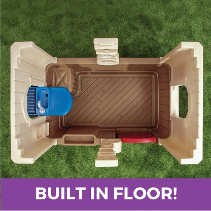 Step2 Neat & Tidy Cottage II Brown Playhouse Plastic Kids Outdoor Toy
