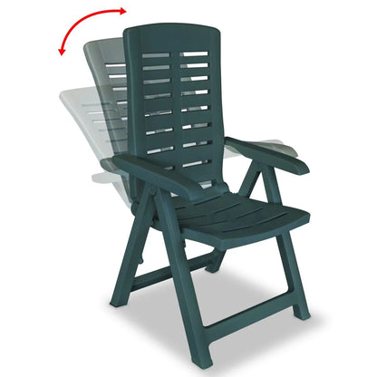 vidaXL Reclining Patio Chairs Outdoor Stack Dining Chair with Armrest Plastic