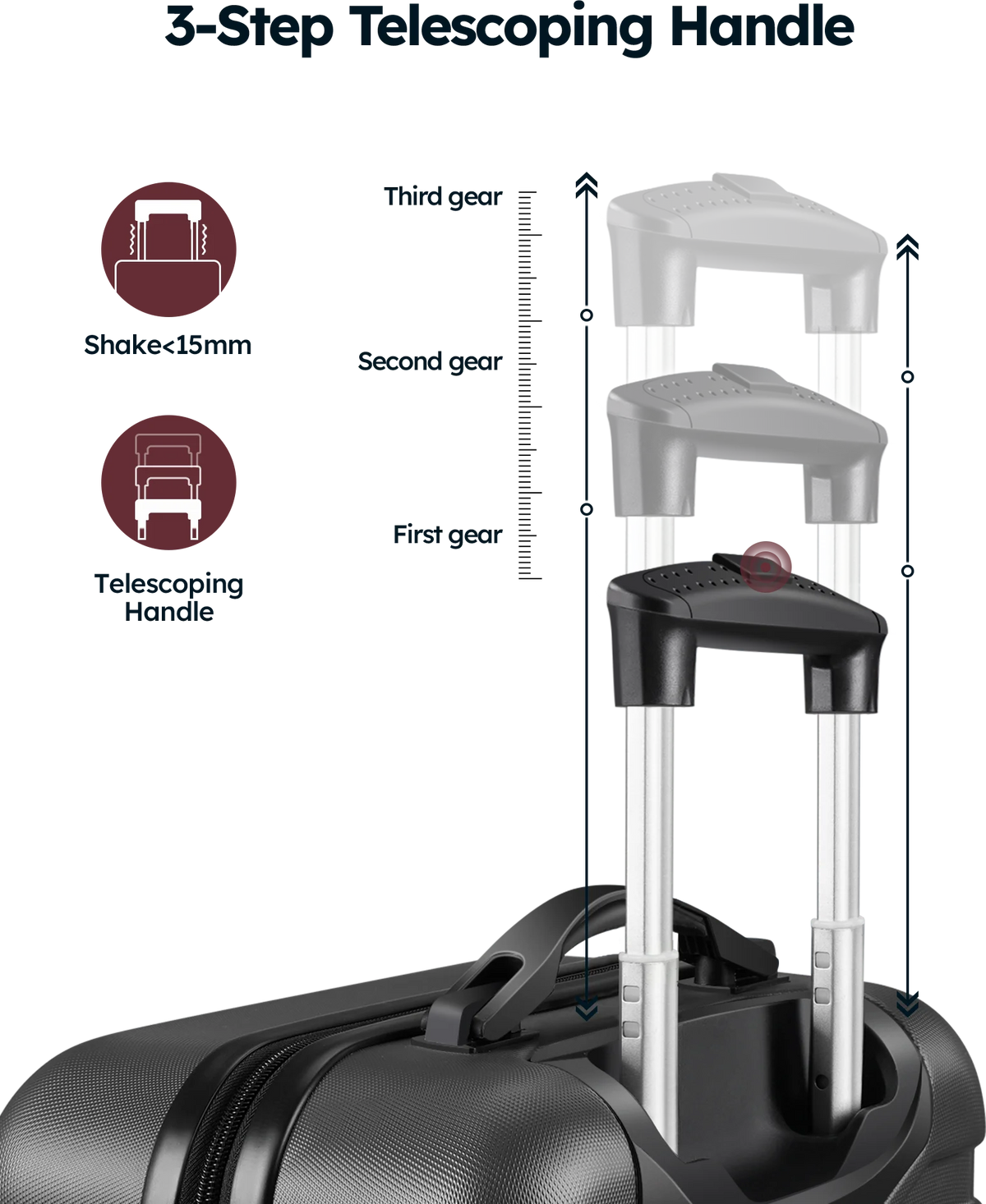3 Piece Luggage Sets Hard Shell Suitcase Set with Spinner Wheels for Travel Trips Business 20" 24" 28", Rose Gold
