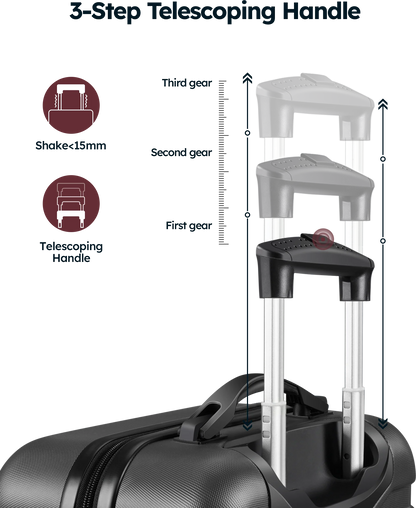 3 Piece Luggage Sets Hard Shell Suitcase Set with Spinner Wheels for Travel Trips Business 20" 24" 28", Rose Gold