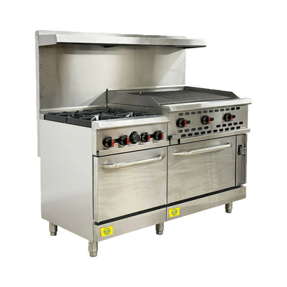 Elite Kitchen Supply 4-Burner 36" Griddle with Charbroiler