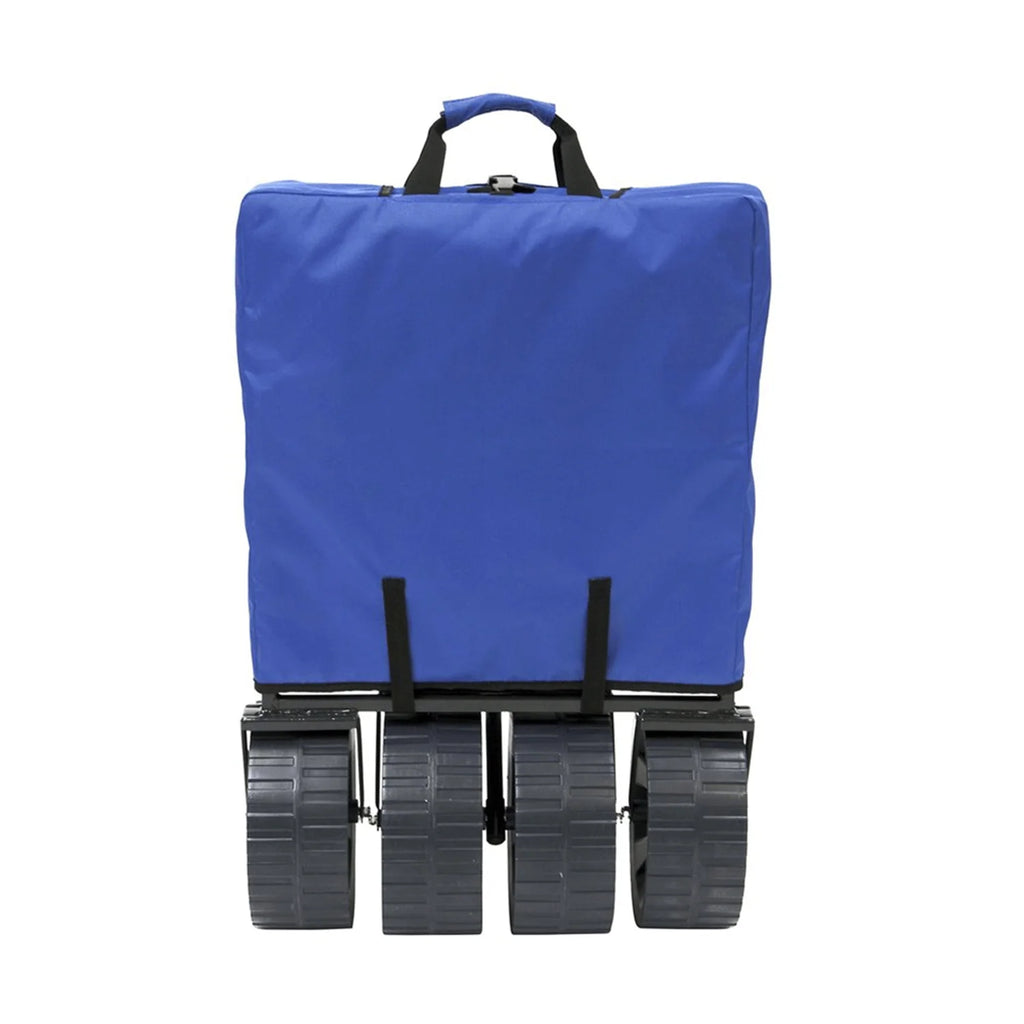 Mac Sports Heavy Duty Collapsible Folding All Terrain Utility Beach Wagon Cart, Blue/Black